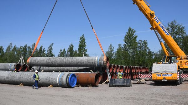 Участок строительства газопровода Северный поток-2 в Ленинградской области