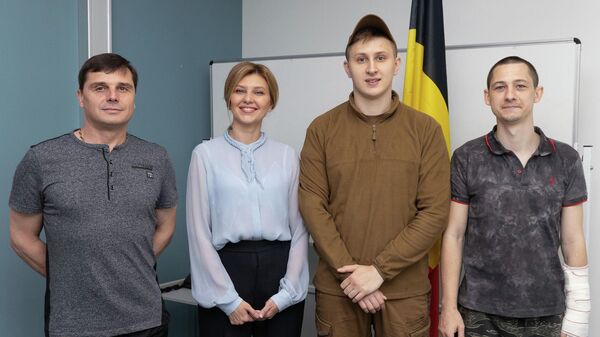 Cупруга Президента Украины Елена Зеленская встретилась в Брюсселе с украинскими военнослужащими. 5 июня 2019