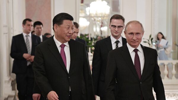 Президент РФ Владимир Путин и председатель Китайской Народной Республики Си Цзиньпин