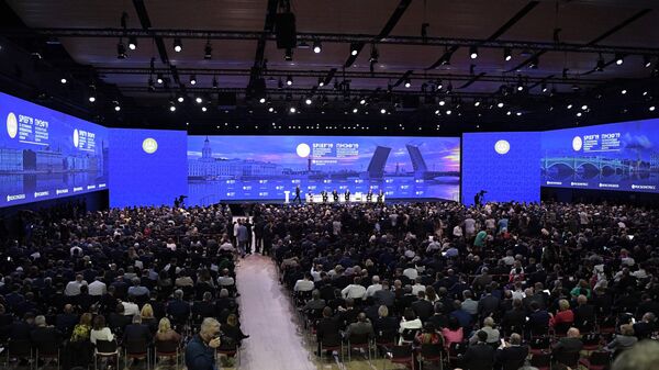 Президент РФ Владимир Путин на пленарном заседании Петербургского международного экономического форума 2019 