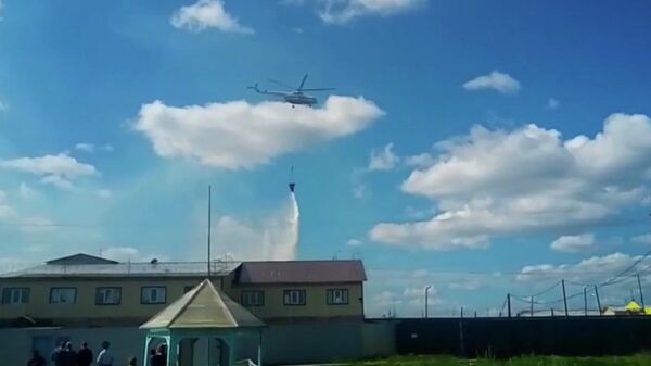 Тушение пожара в исправительной колонии в поселке Гари, Свердловская область. 8 июня 2019
