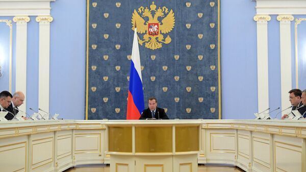 Дмитрий Медведев проводит совещание по вопросу О финансово-экономическом состоянии государственной корпорации Роскосмос и ее подведомственных организаций. 13 июня 2019