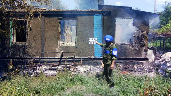 Обстрел населенного пункта Золотое-5 в ЛНР со стороны ВСУ. 13 июня 2019