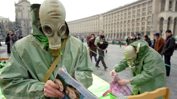 Протесты против строительства ядерного хранилища. Киев, Украина. 3 марта 2006 