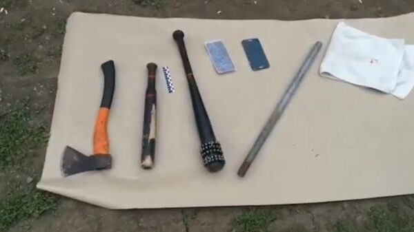 Кадры задержания участников драки в селе Чемодановка под Пензой