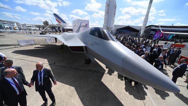 Полноразмерный макет новейшего турецкого истребителя пятого поколения TF-X на международном аэрокосмическом салоне Paris Air Show 2019