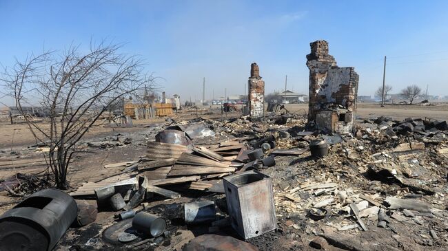 Последствия пожара в селе Усть-Ималка Ононского района Забайкальского края