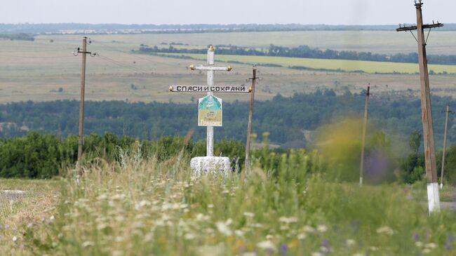 Место крушения самолета авиакомпании Malaysia Airlines рейс MH17 у села Грабово в Донецкой области