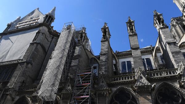 Восстановительные работы Собора Парижской Богоматери (Notre Dame de Paris) после пожара