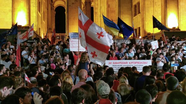 Протесты у здания парламента в Тбилиси. 20 июня 2019