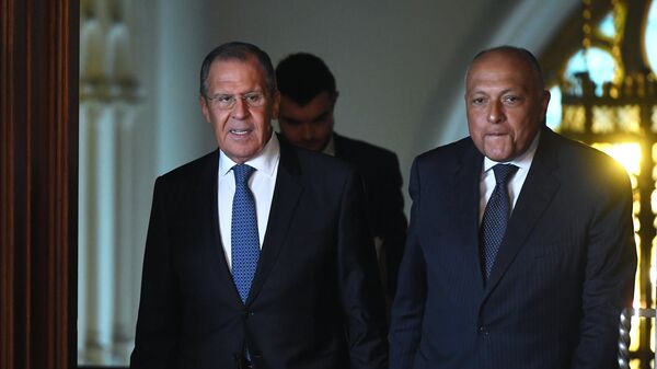 Министр иностранных дел РФ Сергей Лавров и министр иностранных дел Арабской Республики Египет Самех Шукри