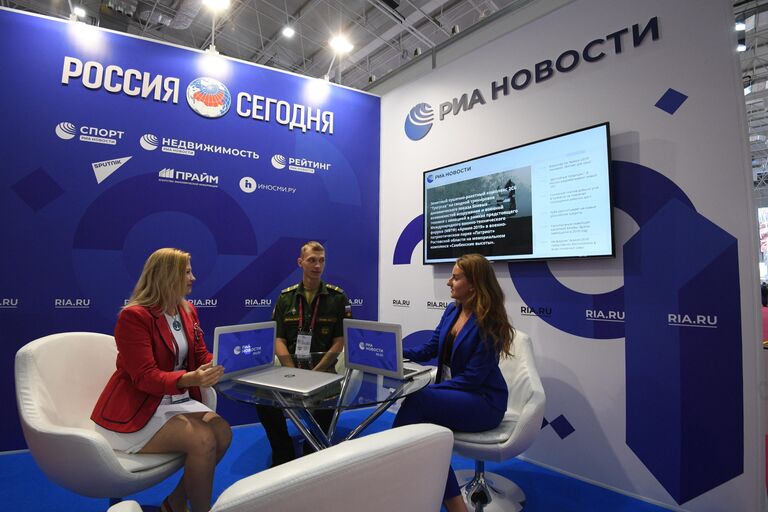 Стенд МИА Россия Сегодня на Международном военно-техническом форуме Армия-2019 в КВЦ Патриот