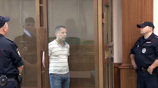 Задержанный гражданин Польши Мариан Радзаевски во время вынесения приговора в мосгорсуде. 25 июня 2019
