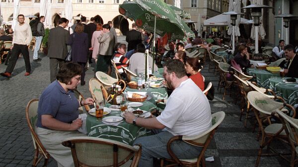 Кафе на Староместской площади в Праге