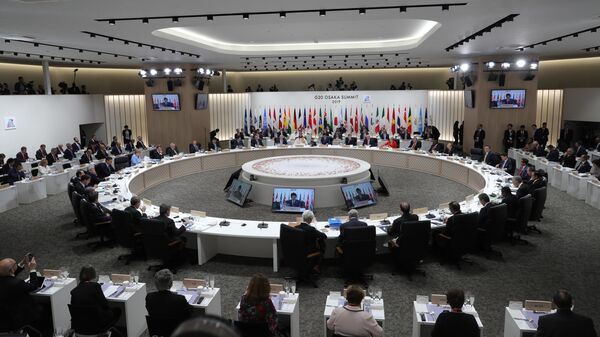 Заседание глав делегаций государств – участников на саммите Группы двадцати. 28 июня 2019