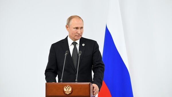 Президент России Владимир Путин на пресс-конференции по итогам саммита Группы двадцати