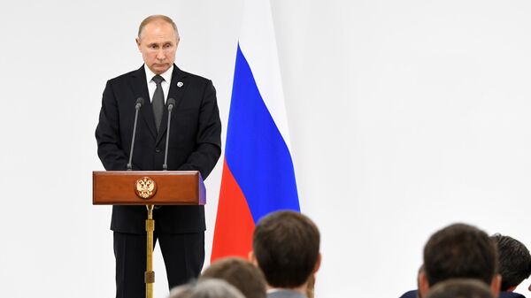 Президент РФ Владимир Путин на пресс-конференции по итогам саммита Группы двадцати