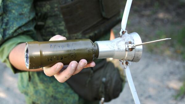 Снаряд с маркировкой болгарского производства выпущенный по поселку Зайцево города Горловка Донецкой области