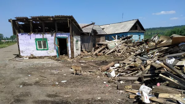 Последствия паводка в Тулунском районе Иркутской области. 4 июля 2019