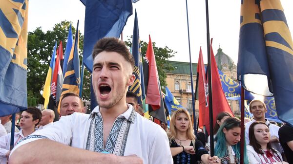 Участники марша националистов во Львове