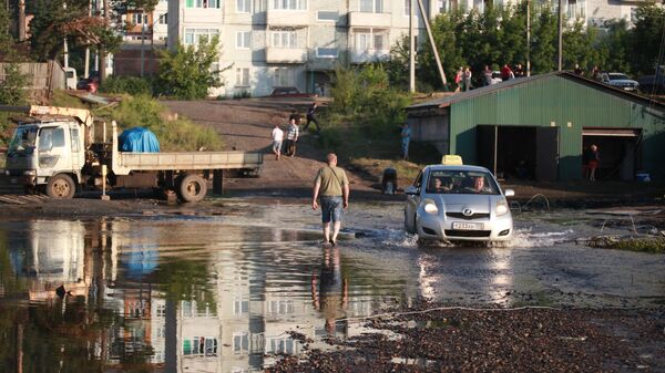 Последствия подтопления в городе Тулун в Иркутской области. 