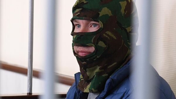 Задержанный Федеральной службой безопасности Александр Воробьев в Лефортовском суде Москвы. 