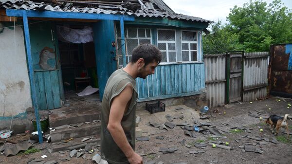 Последствия обстрела со стороны ВС Украины поселка Голубовское в ЛНР. 6 июля 2019