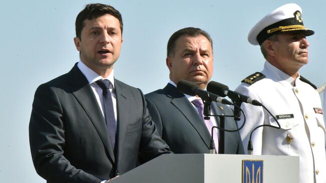 Президент Украины Владимир Зеленский на праздновании Дня ВМС Украины в Одессе. 7 июля 2019