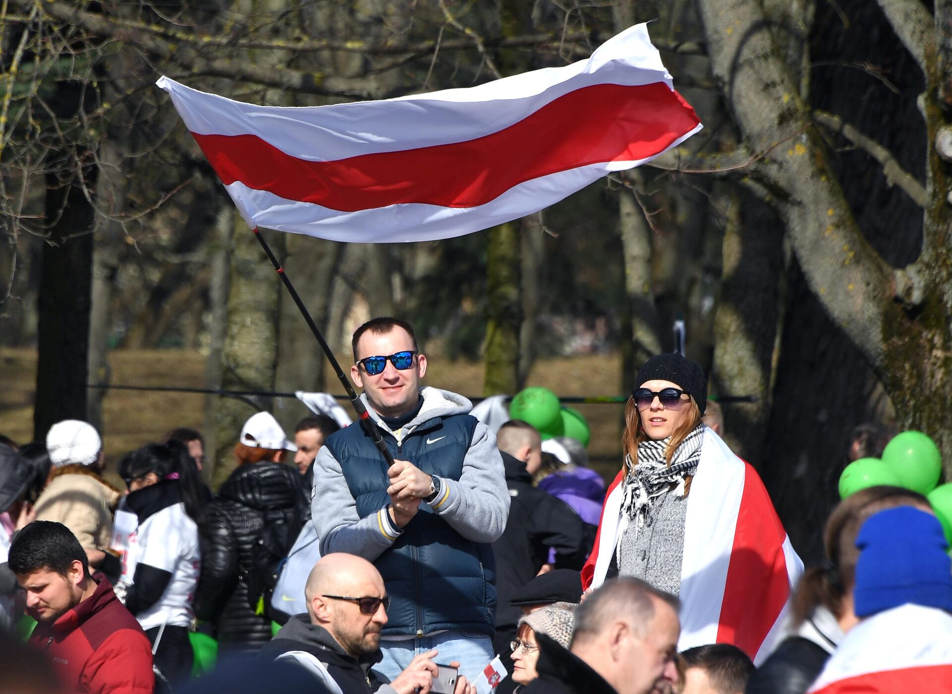 Участники акции День воли, приуроченной к годовщине создания Белорусской народной республики - РИА Новости, 1920, 10.03.2021