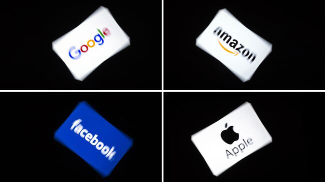 Логотипы компаний Facebook, Apple, Google и Amazon