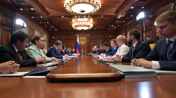 Дмитрий Медведев проводит заседание президиума Совета при президенте РФ по стратегическому развитию и национальным проектам. 15 июля 2019