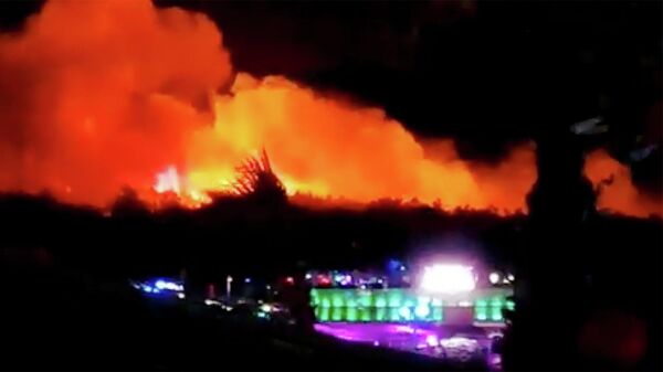 Пожар во время музыкального фестиваля на острове Паг в Хорватии. 16 июля 2019