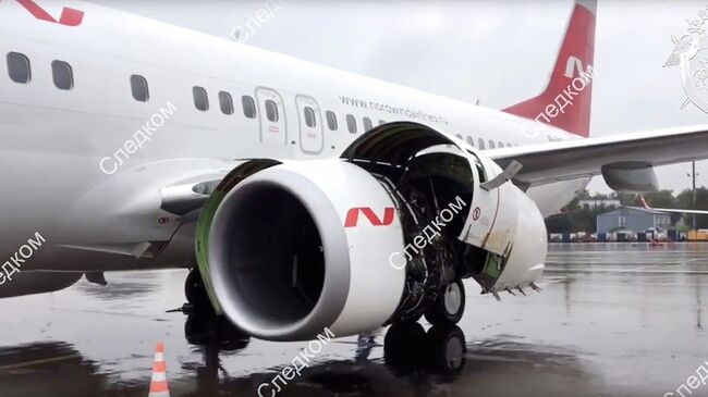 Самолет Boeing 737-800 авиакомпании Nordwind, на борту которого произошло задымление в аэропорту Шереметьево