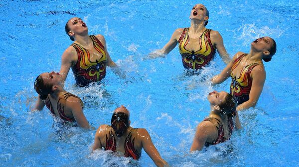 Спортсменки сборной России по синхронному плаванию