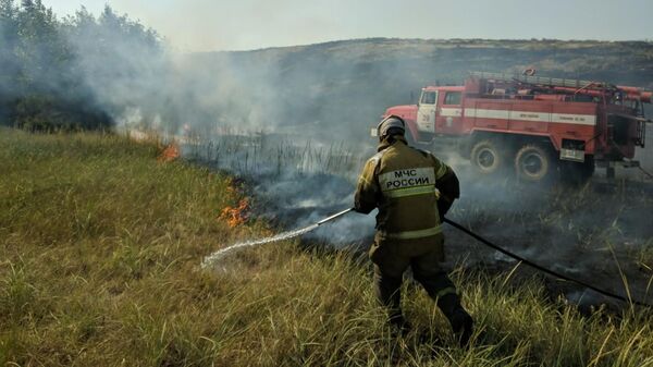 Ликвидация природного пожара в Оренбургской области. 21 июля 2019