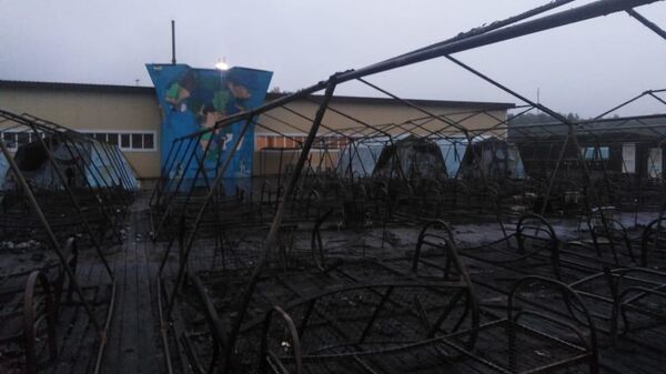 Пожар в палаточном городке в Хабаровском крае. 22 июля 2019