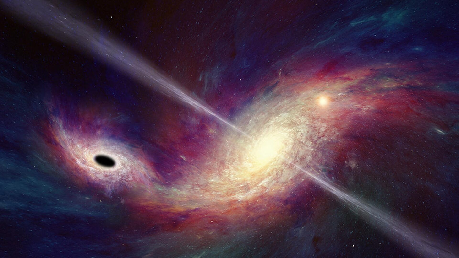 Пара сверхмассивных черных дыр в центре галактики OJ 287 - РИА Новости, 1920, 26.07.2019