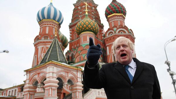 Министр иностранных дел Великобритании Борис Джонсон на Красной площади в Москве. 22 декабря 2017 