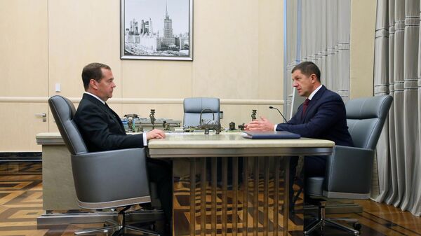 Дмитрий Медведев и президент ПАО Ростелеком Михаил Осеевский во время встречи. 26 июля 2019