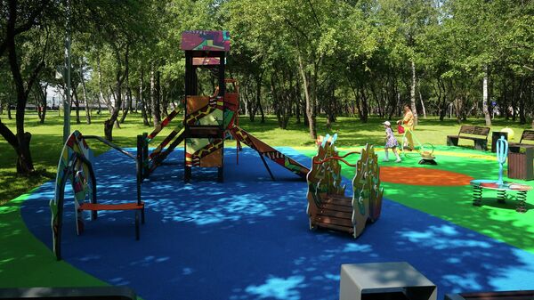 Благоустройство парка Яблоневый сад по программе Мой район в Бирюлево Западное