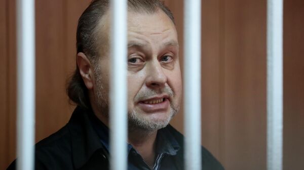 Бывший заместитель директора Федеральной службы исполнения наказаний Олег Коршунов, во время оглашения приговора в Гагаринском суде города Москвы. 