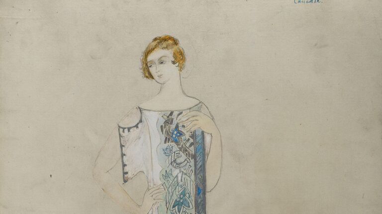 Эскиз платья Натальи Гончаровой для модного дома Надежды Ламановой, 1910-1914