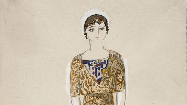 Эскиз платья для модного дома Надежды Ламановой, 1910-1914