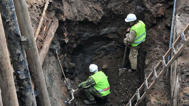 Археологические раскопки вблизи улицы Сретенки в Москве