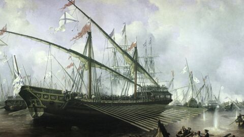 Картина Бой при Гренгаме 1720 г. работы художника Франсуа Перро Картина Бой при Гренгаме 1720 г. работы художника Франсуа Перро