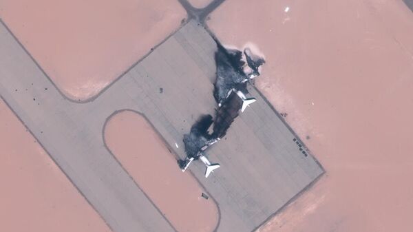 Военно-транспортные самолеты Ил-76 частной украинской компании, уничтоженные в Ливии 