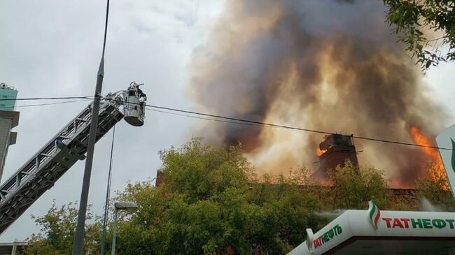 Пожар в здании у Павелецкого вокзала. 3 августа 2019 