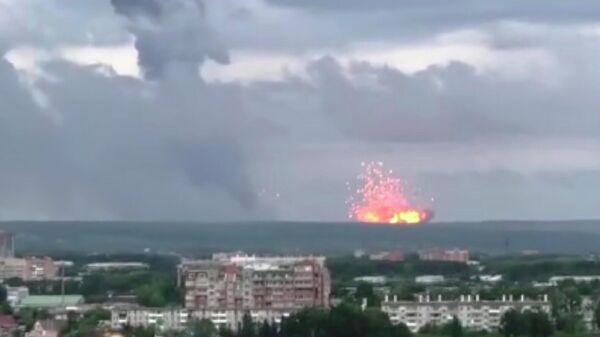 Взрыв в Ачинском районе Красноярского края. Стоп-кадр видео очевидца