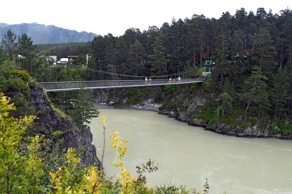 Пешеходный мост на остров Патмос Чемальского района Республики Алтай