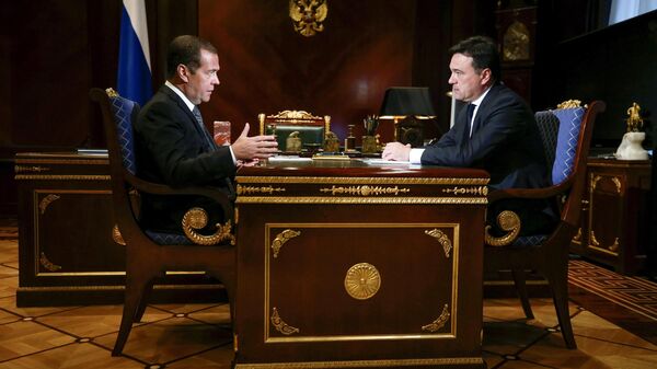Председатель правительства России Дмитрий Медведев и губернатор Московской области Андрей Воробьев. 7 августа 2019